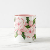 Aquarellbäume in zarten Farben Zweifarbige Tasse (Mittel)