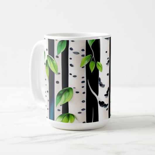 Aquarellbäume Kaffeetasse (Vorderseite Links)