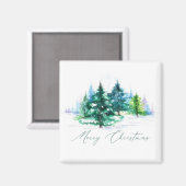 Aquarellbäume Magnet (Vorderseite/Rückseite)