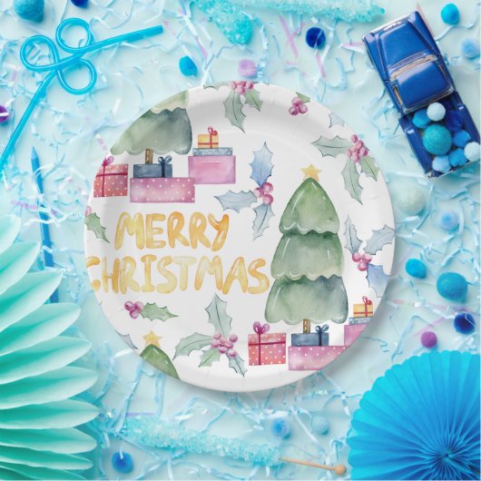 Aquarellbäume Pappteller (Party)