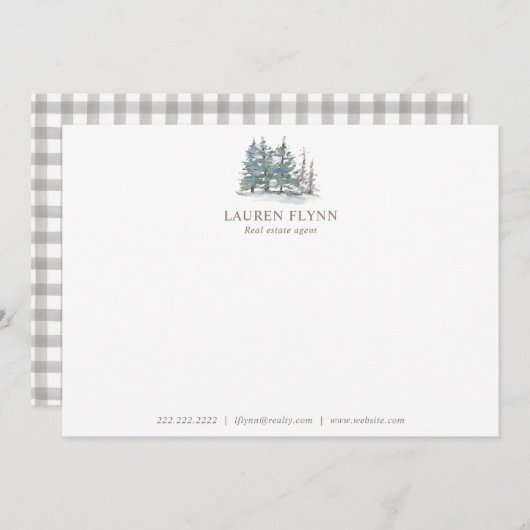 Aquarellbäume Personalisierte Bodenbeläge Mitteilungskarte (Vorne/Hinten)