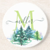 Aquarellbäume personalisierter Untersetzer (Vorne)