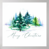 Aquarellbäume Poster (Vorne)