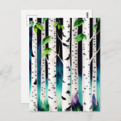 Aquarellbäume Postkarte (Vorne/Hinten)