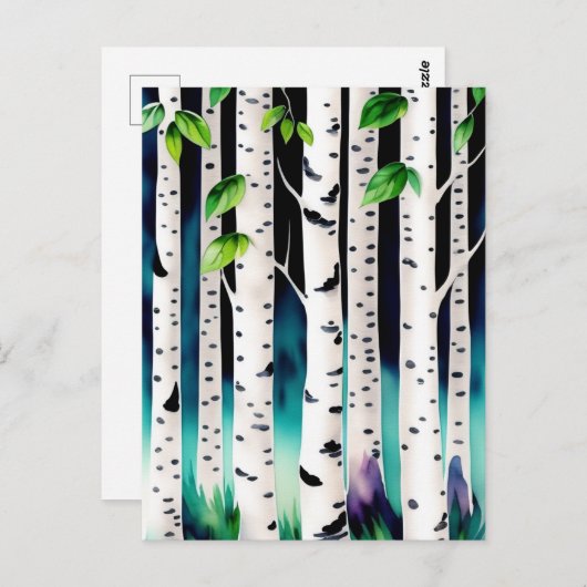 Aquarellbäume Postkarte (Vorne/Hinten)