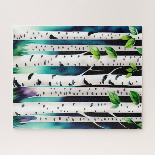 Aquarellbäume Puzzle (Horizontal)