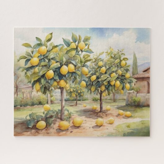 Aquarellbäume Puzzle (Horizontal)