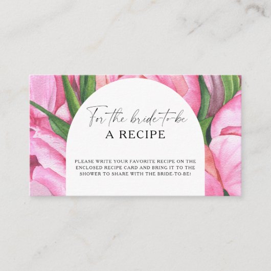 Aquarellbäume - Rezept für die Braut Begleitkarte (Vorderseite)