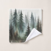 Aquarellbäume Rustikale Wildnis Badhandtuch Set (Waschlappen)