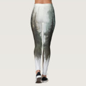 Aquarellbäume Rustikale Wildnis Leggings (Rückseite)