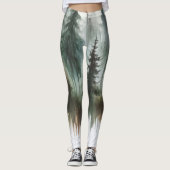 Aquarellbäume Rustikale Wildnis Leggings (Vorderseite)