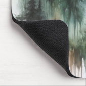 Aquarellbäume Rustikale Wildnis Mousepad (Ecke)