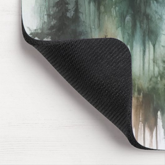 Aquarellbäume Rustikale Wildnis Mousepad (Ecke)