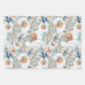 Aquarellbäume und Hydrangeas in Herbstpalette Geschenkpapier Set (Vorderseite)