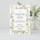 Aquarellbäume und Wildblume-Kinderdusche Dankeskarte (Stehend Vorderseite)