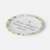 Aquarellbäume und Wildblume-Kinderdusche Pappteller (Schrägansicht)