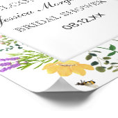 Aquarellbäume und Wildblume-Kinderdusche Poster (Ecke)