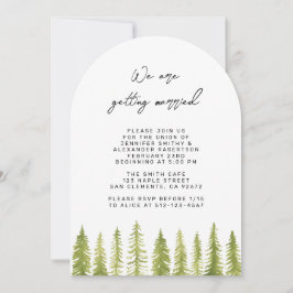 Aquarellbäume zum Hochzeitsempfang Einladung