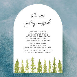 Aquarellbäume zum Hochzeitsempfang Einladung