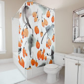 Aquarellbeeren und Blätter - Darstellung Duschvorhang (Beispiel)