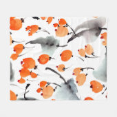 Aquarellbeeren und Blätter - Darstellung Fleecedecke (Vorderseite (Horizontal))