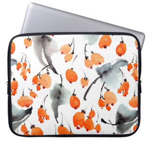 Aquarellbeeren und Blätter - Darstellung Laptopschutzhülle