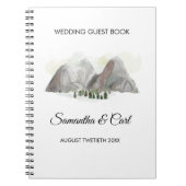 Aquarellberge, die Guestbook wedding sind Notizblock (Vorderseite)