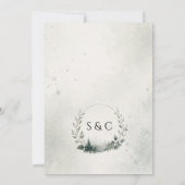 Aquarellberge & Kiefern Hochzeit Save The Date (Rückseite)