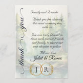 Aquarellberge, Monogramm & Danke Menükarte (Rückseite)