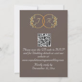 Aquarellberge, QR-Code & Monogramm - Mocha Einladung (Rückseite)