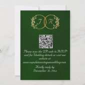 Aquarellberge, QR-Code & Monogramm - Smaragdgrün Einladung (Rückseite)