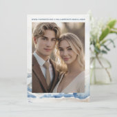 Aquarellberge Rustikale Hochzeit Save the Date (Stehend Vorderseite)