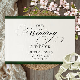 Aquarellberge Unsere Hochzeit Elfenbein/Smaragd Gästebuch