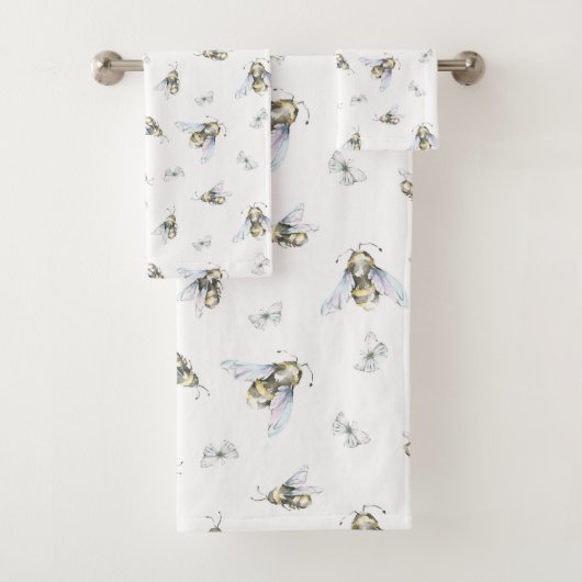 Aquarellbienen Badhandtuch Set (Insitu)