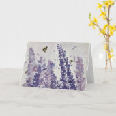 Aquarellbienen in Lavendel Karte (Gelbe Blume)