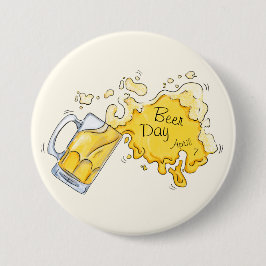 Aquarellbierspieß für den Bier-Tag Button