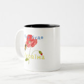 Aquarellbild "Alles wird die Ukraine sein" Zweifarbige Tasse (Vorderseite Links)