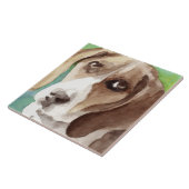 Aquarellbild Beagle Portrait Fliese (Seite)