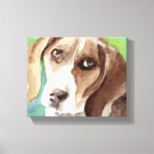 Aquarellbild Beagle Portrait Leinwanddruck (Vorderseite)