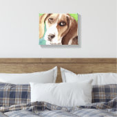 Aquarellbild Beagle Portrait Leinwanddruck (Insitu (Schlafzimmer))