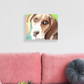 Aquarellbild Beagle Portrait Leinwanddruck (Insitu (Wohnzimmer))