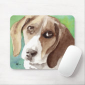 Aquarellbild Beagle Portrait Mousepad (Mit Mouse)