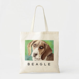 Aquarellbild Beagle Portrait Tragetasche
