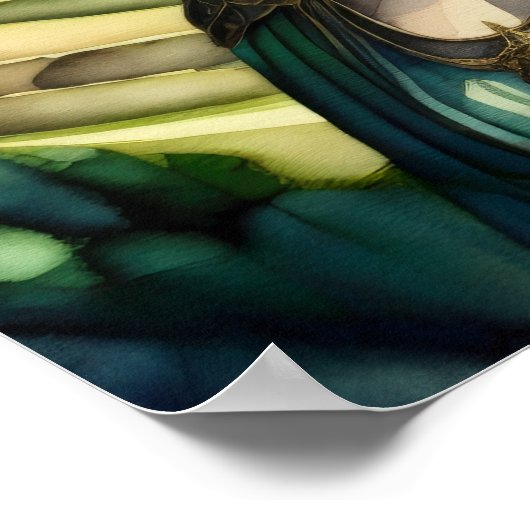 Aquarellbild der griechischen oder römischen Frau  Poster (Ecke)