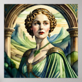 Aquarellbild der griechischen oder römischen Frau  Poster (Vorne)