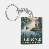 Aquarellbild der Isle Royale Schlüsselanhänger (Vorderseite links)