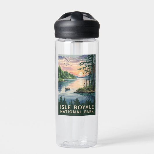 Aquarellbild der Isle Royale Trinkflasche (Vorderseite)