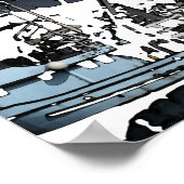 Aquarellbild des Fischereibootes Poster (Ecke)