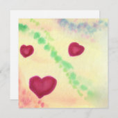 Aquarellbild Drei Herz-Liebe-Symbol Feiertagskarte (Vorne/Hinten)