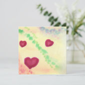 Aquarellbild Drei Herz-Liebe-Symbol Feiertagskarte (Stehend Vorderseite)